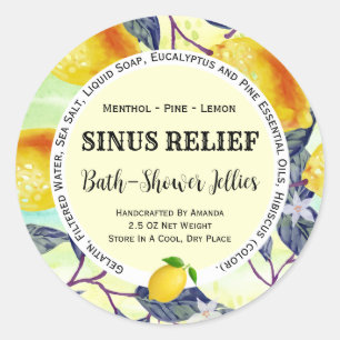 Handmade Bath Product Lemons Sticker 