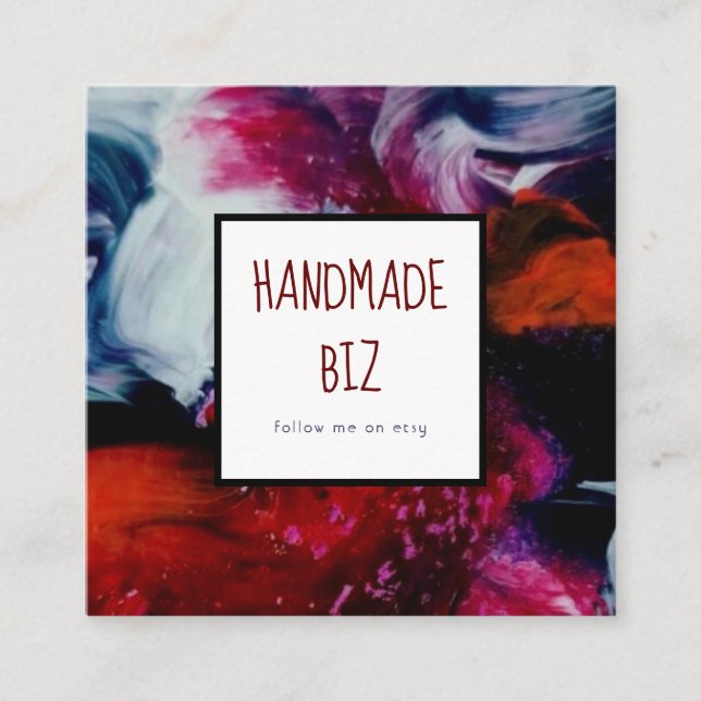 Handmade Biz Square Business Card (Front)