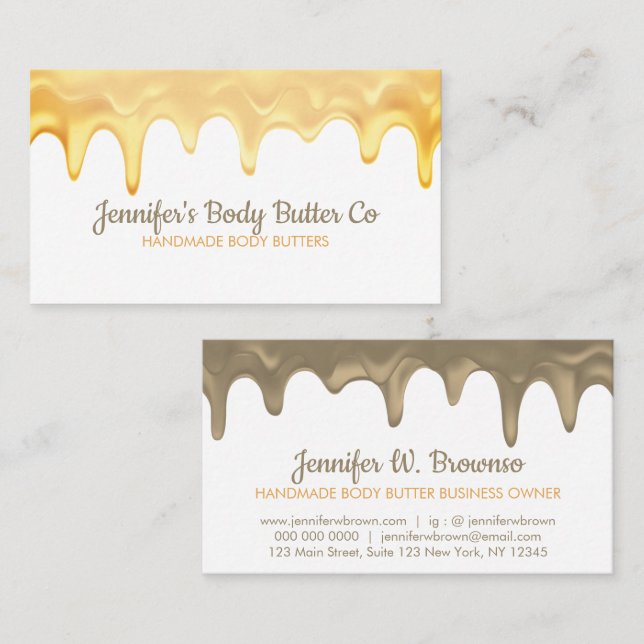 Handmade Body Butter Business Drip Card (Front/Back)