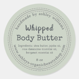 Handmade Body Butter Green Organic Business Label
