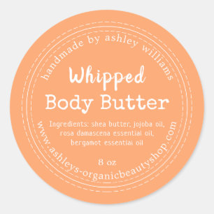 Handmade Body Butter Orange Organic Jar Label