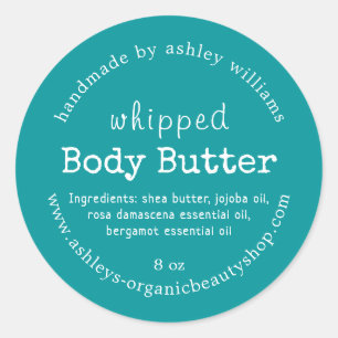 Handmade Body Butter Organic Business Green Classic Round Sticker