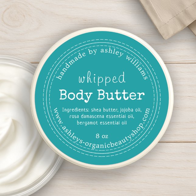 Handmade Body Butter Organic Business Green Classic Round Sticker (Creator Uploaded)