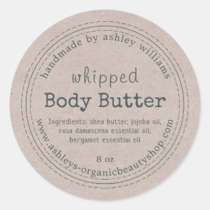 Handmade Body Butter Organic Business Kraft Label
