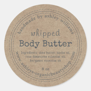 Handmade Body Butter Organic Business Kraft Label