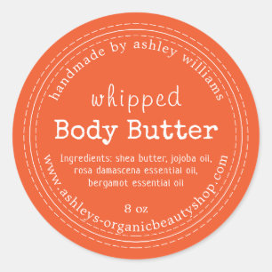Handmade Body Butter Organic Business Orange Label