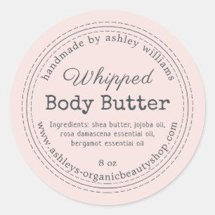Handmade Body Butter Pink Organic Business Label