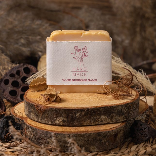 Handmade Botanical Bouquet Floral Wreath Business Rubber Stamp (Creator Uploaded)