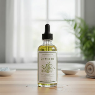 Handmade Botanical Seaweed Illustration Label