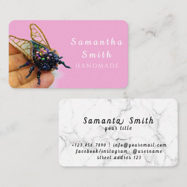 Handmade Brooch Business Card (Front/Back)