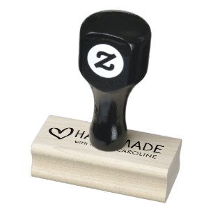 Handmade business lovely script rubber stamp