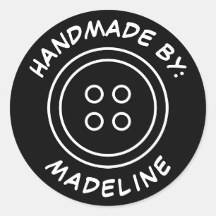 Handmade By Add Your Name Classic Round Sticker