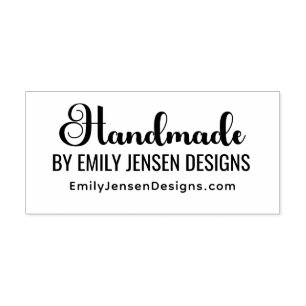 “Handmade” by Business Name Website URL Self-inking Stamp