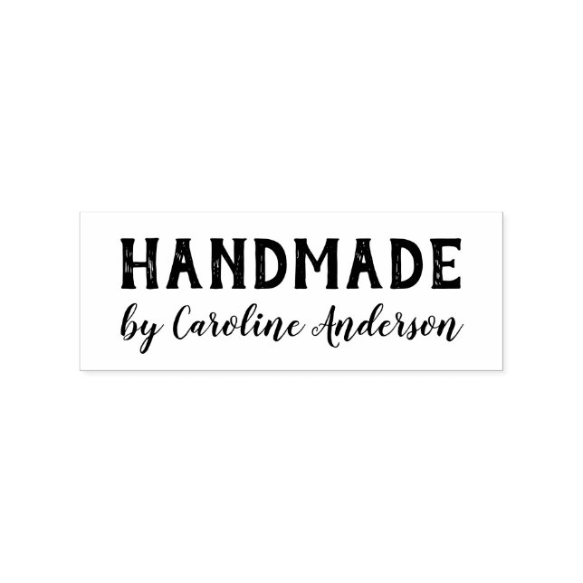 Handmade by custom name rubber stamp (Imprint)