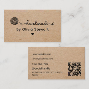 Handmade by Custom Name Yarn Kraft  Business Card