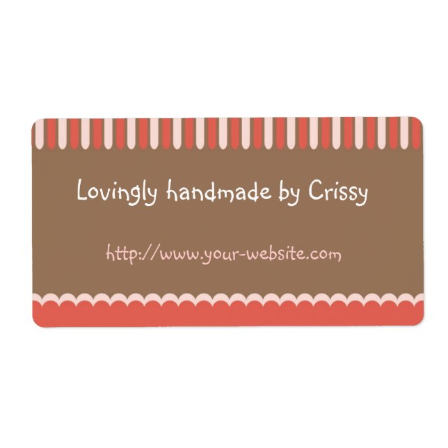 Handmade by - customisable label (Front)