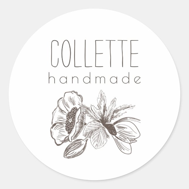 Handmade By Flower Logo Product Labels (Front)