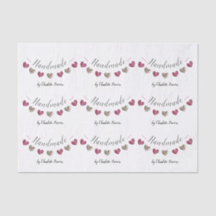 Handmade by knitted heart bunting design tissue paper