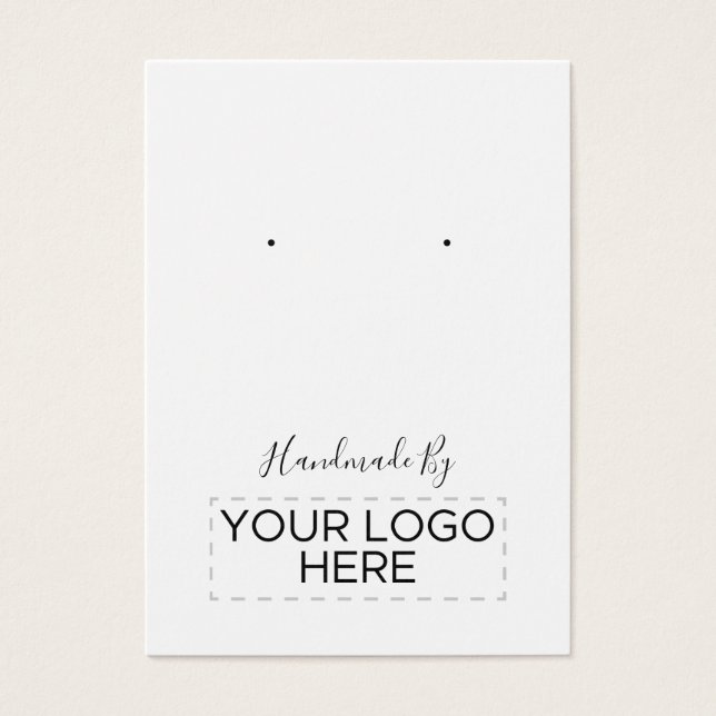 "Handmade By" Logo Earring Display Card (Front)