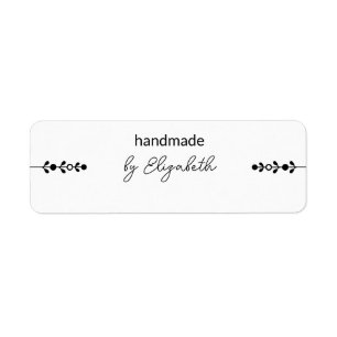 Handmade By Name in Cursive Script Decorative Line