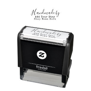 Handmade by Your Business Name Custom Self-inking Stamp