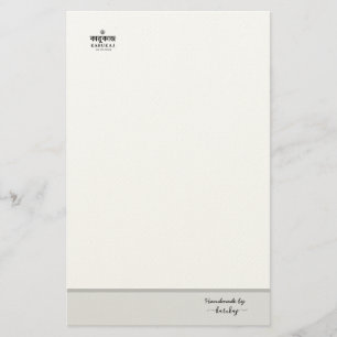 Handmade By Your Name Black Stationery