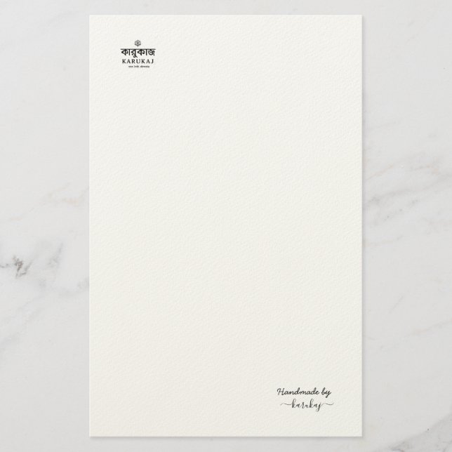 Handmade By Your Name Black Stationery (Front)