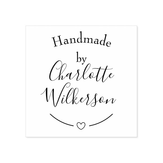 Handmade by Your Name or Business Rubber Stamp (Imprint)