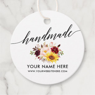 Handmade Calligraphy Watercolor Floral R Favour Tags