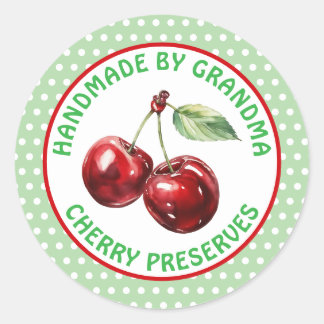 Handmade Cherry Preserves Personalised Classic Round Sticker
