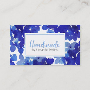 Handmade Chic Blue Flower Hydrangea Business Ca Card
