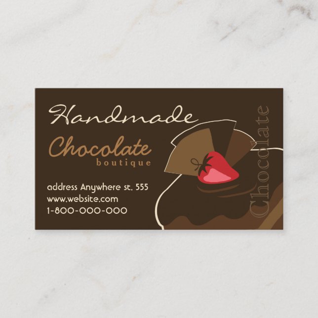 Handmade Chocolate Business Card (Front)