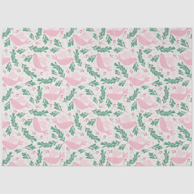 Handmade Christmas Dove of Peace Olive Branch Tissue Paper (Front)