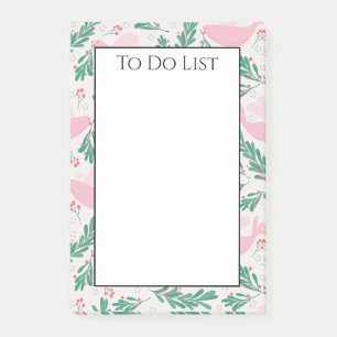 Handmade Christmas Dove of Peace Olive To Do List Post-it Notes