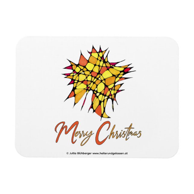 Handmade Christmas Magnet with Star Graphic (Horizontal)