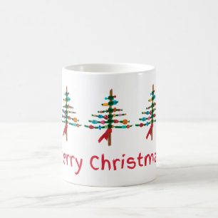Handmade Christmas Trees – Minimal Festive Coffee Mug