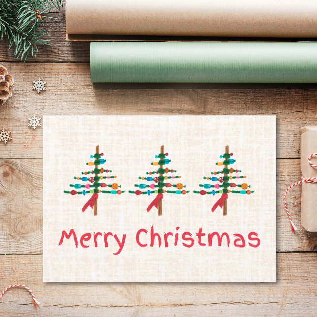Handmade Christmas Trees – Rustic Christmas Design Holiday Card (Creator Uploaded)