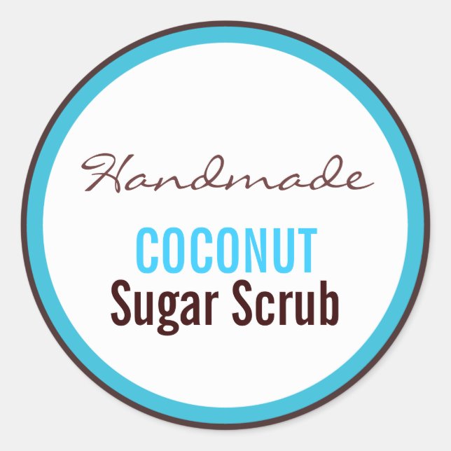 Handmade Coconut Sugar Scrub Classic Round Sticker (Front)