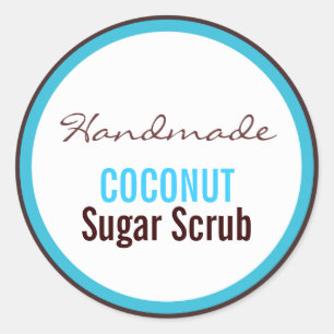 Handmade Coconut Sugar Scrub Classic Round Sticker
