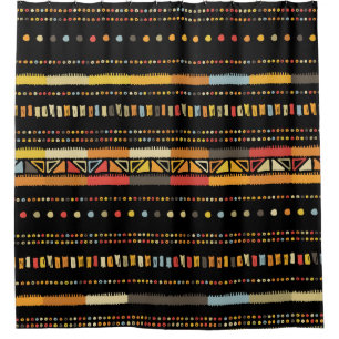 Handmade coloured stripes bright tribal seamless p shower curtain