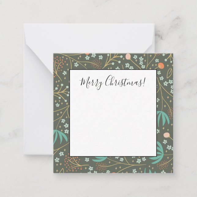 Handmade Colourful Christmas Floral Card (Front)
