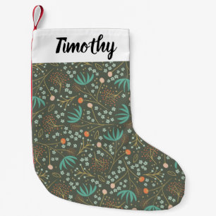 Handmade Colourful Christmas Floral Small Christmas Stocking