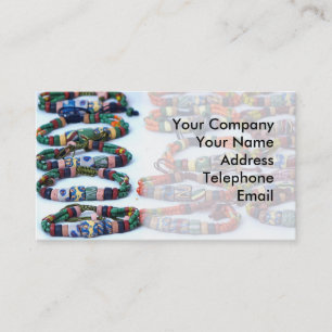 Handmade Colourful Glass Beads Bracelets Business Card