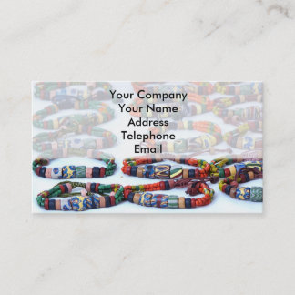 Handmade Colourful Glass Beads Bracelets Business Card