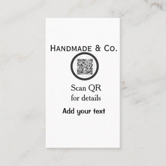 Handmade company business Scan QR details name dat Business Card
