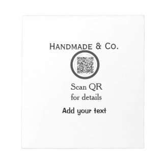 Handmade company business Scan QR details name dat Notepad