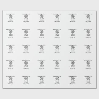 Handmade company business Scan QR details name dat Wrapping Paper