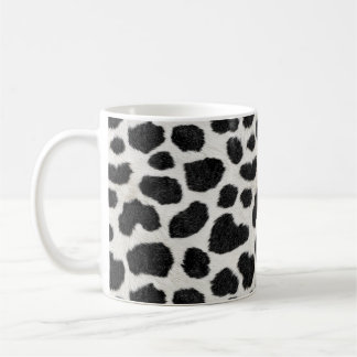Handmade Cow Print Coffee Mug - 11oz White Ceramic