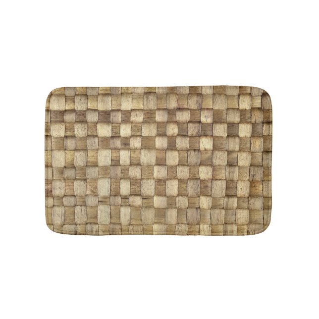 Handmade Craft Basket Seamless Texture Bath Mat (Front)