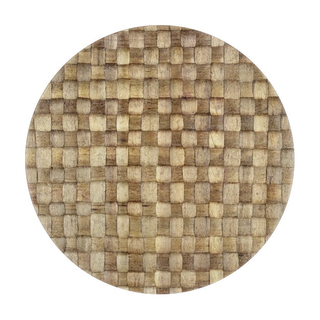 Handmade Craft Basket Seamless Texture Cutting Board (Front)